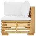 thumbnail image 2 of vidaXL Garden Corner Sofa with Cream Cushions Solid Wood Teak, 2 of 4