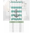 thumbnail image 6 of No Hook Shower Curtain with Snap-in Liner, Turquoise Stripe Nautical Waterproof Fabric Bathroom Curtains, Grey Anchor Summer Coastal Bath Curtains & Mesh Top Window Stand Up Stall 36"x72", 6 of 6