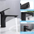 thumbnail image 5 of JERFIT Single Hole Bathroom Sink Faucet, Matte Black Modern Vanity Faucet with Lever Handle, 1.2 GPM Low Flow, Deck Mount Brushed Nickel Finish Basin Tap for Bathroom Sink, 5 of 7
