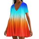 thumbnail image 1 of Puntoco Vestido De Manga Corta Con Cuello En V, Vestido De Manga Corta De Verano De Color Sólido Para Mujer Azul Xl, 1 of 4
