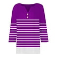 thumbnail image 4 of Womens Business Tops, Yigetop Womens Long Sleeve Henley Shirts Fall Fashion Tops Trendy V Neck Blouses Tunic Sweater Tops Womens Fall Shirts Purple 3XL, 4 of 4