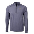 thumbnail image 2 of Men's Cutter & Buck  Heather Navy Notre Dame Fighting Irish Big & Tall Adapt Eco Knit Quarter-Zip Pullover Top, 2 of 3