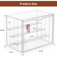 thumbnail image 4 of Clear Acrylic Display Case Upgrade 4 Tier Figure Display Cases with 3 Movable Dividers, Stackable Display Box Showcase with Magnetic Door for Collectibles (Large-1pack), 4 of 7