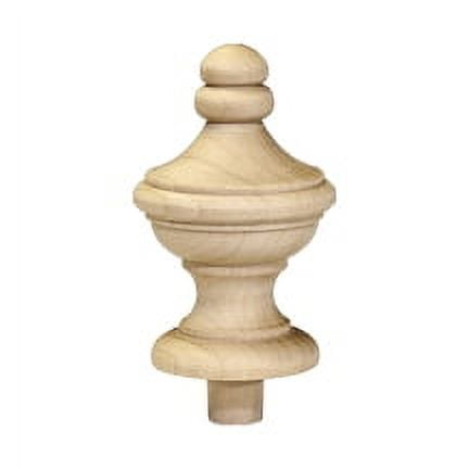 1 Pc Wood Finials 3-1/4" tall x 1-3/4" wide w/ 1/2" tenon Height includes tenon.