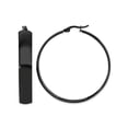 thumbnail image 1 of Stainless Steel Polished Black Plated Hoop Earrings (50mm), 1 of 4