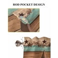 thumbnail image 6 of Western Texas Star Retro Living Room Curtains 2 Panel, Country Farmhouse Teal Brown Wood Grain Cafe Window Treatment, Extra Long Farmhouse Bedroom Bathroom Kitchen Curtains Drapes 104"x72", 6 of 6