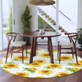thumbnail image 4 of Sunflower Round Area&nbsp;Rug 6ft Summer Yellow Plant Floral Leaf Country Farmhouse Non-Slip&nbsp;Washable Circle Rugs Soft Felt Indoor Floor Mat for Bedroom Kitchen Living Room Bathroom, 4 of 9