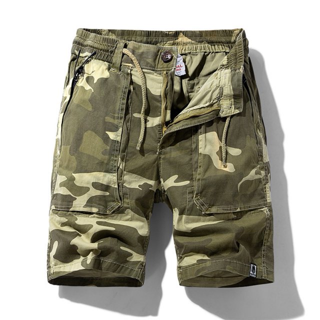 WOLLED Shorts Cargo Vintage Camouflage pour Hommes Randonnée & Camping Utilitaire Extérieur Séchage Rapide Léger