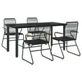 thumbnail image 2 of vidaXL 5 Piece Patio Dining Set Black PVC Rattan, 2 of 11