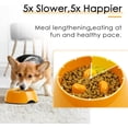 thumbnail image 3 of Comedero lento naranja para perros y gatos, cuenco antideslizante que fomenta una alimentación más pausada, cuenco interactivo de melamina para reducir la hinchazón., 3 of 5