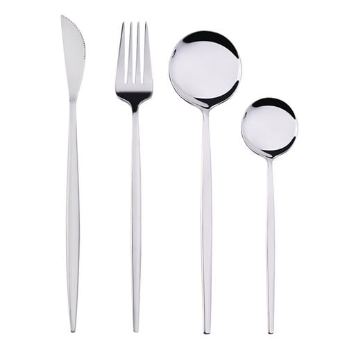 4Pcs/Set Dining Cutlery Set Stainless Steel Forks Spoons Teaspoon Flatware Kit 