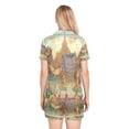 thumbnail image 3 of Women Silk Pajama Sets Causal Outings Fashion Camel and Temple Pattern Home, 3 of 7