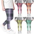 thumbnail image 2 of Utoimkio Girls Plaid Printed Stretch Leggings Soft Comfortable Ankle Length Pants Leggings for Kid Little Girls 3-8 Years, 2 of 6