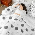 thumbnail image 4 of Castle Fairy Soccer Basketball Football 7pcs Bedding Comforter Set,Sport Theme Queen Bedding Sets Super Cozy,Ball Gamer Queen Sheet Sets,Super Cozy Gaming Room Decor,Reversible, 4 of 8