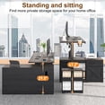 thumbnail image 6 of ANPOO Farmhouse Electric Standing Desk with Storage and Power Outlets, 55" Height Adjustable Computer Desk with Storage Drawers & Sliding Barn Door, L Shaped Standing Computer Desk for Home Office, 6 of 9