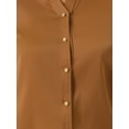 thumbnail image 5 of INSPIRE CHIC Women's Work Office Shirt V Neck Button Down Long Sleeve Chiffon Blouse Tops, 5 of 6