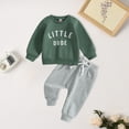 thumbnail image 2 of Gubotare Outfit for Boys Winter Toddler Baby Boy Clothes Infant Fall Winter Outfits Long Sleeve Crewneck Sweatshirts Pants Size 3 6 Months (Green,3-6 Months), 2 of 5