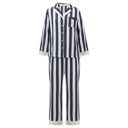 

Pajamas for Women Soft Comfy Long Sleeve Sets - Pajamas Set Long Sleeve Womens Button Down Sleepwear Two Piece Nightwear Soft Lounge Sets S-XXL