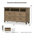 thumbnail image 2 of Furniture of America Jares Adult Transitional 7-Drawer Dresser, Rustic Oak, 2 of 8