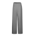 thumbnail image 4 of Palazzo Pants for Women, Audhol Wide Leg Pants Women Summer Solid Color Pants High Waist Trousers Wide Leg Pants Woman Grey M, 4 of 5