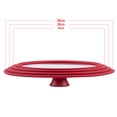 thumbnail image 4 of Tapa de vidrio para Sartén Tapa con borde de silicona firme Utensilios de cocina Rojo_30cm Sunnimix macetas tapas tapas, 4 of 8
