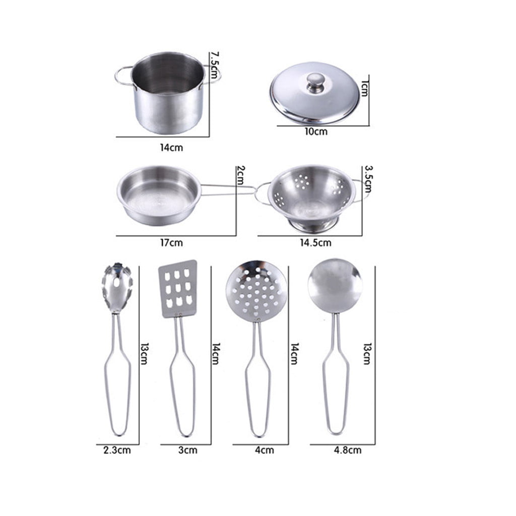 11pcs Child Plastic Kitchen Cooking Utensil Pot Pan Cookware Set play Toy gift 