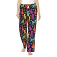 thumbnail image 2 of Goofa Colorful Cats Printed Soft Pajama Pants for Women, Wide Leg Comfy Casual Lounge Yoga Pants-Medium, 2 of 9