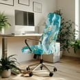 thumbnail image 3 of Renewold Marble Teal Gold Office Chair Cover Decorative Rotating Chair Slipcover Stretch Soft Chair Protector Cover for Desk Computer Chair St. Patrick's Day Decor, S, 3 of 7