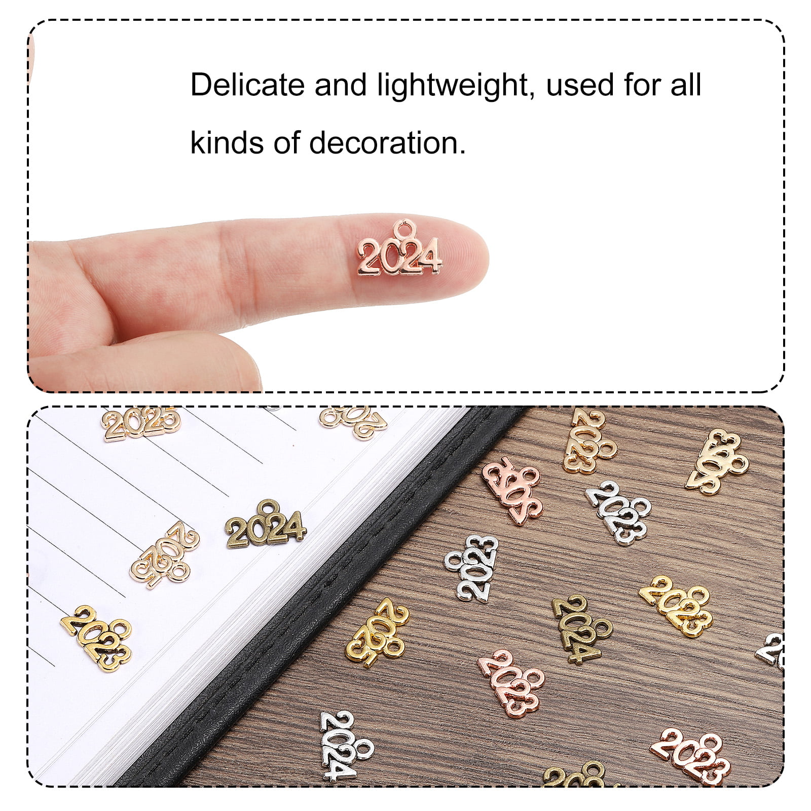 2024 YEAR 24 NUMBER CHARMS GOLD / SILVER ANNIVERSARY GRADUATION BIRTHDAY  $5.99
