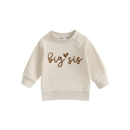 

Liacowi Sister Matching Clothes Letter Print Long Sleeve Round Neck Sweatshirt /Bodysuits 3M 6M 12M 18M 24M 3T 4T Toddler Baby Girls Fall Clothes