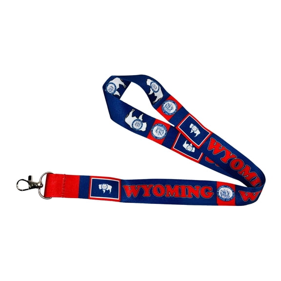 Lanyard - State Flag Wyoming - USA - L104 | ID Badge Holder Strap, Travel Souvenir, Lightweight Everyday Accessory, Neck Strap, Event Accessory