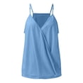 thumbnail image 3 of Fgnfyis Womens Tops Women's Summer Solid V Neck Tank Tops Sleeveless Loose Casual Women Tank Tops Blue M, 3 of 4