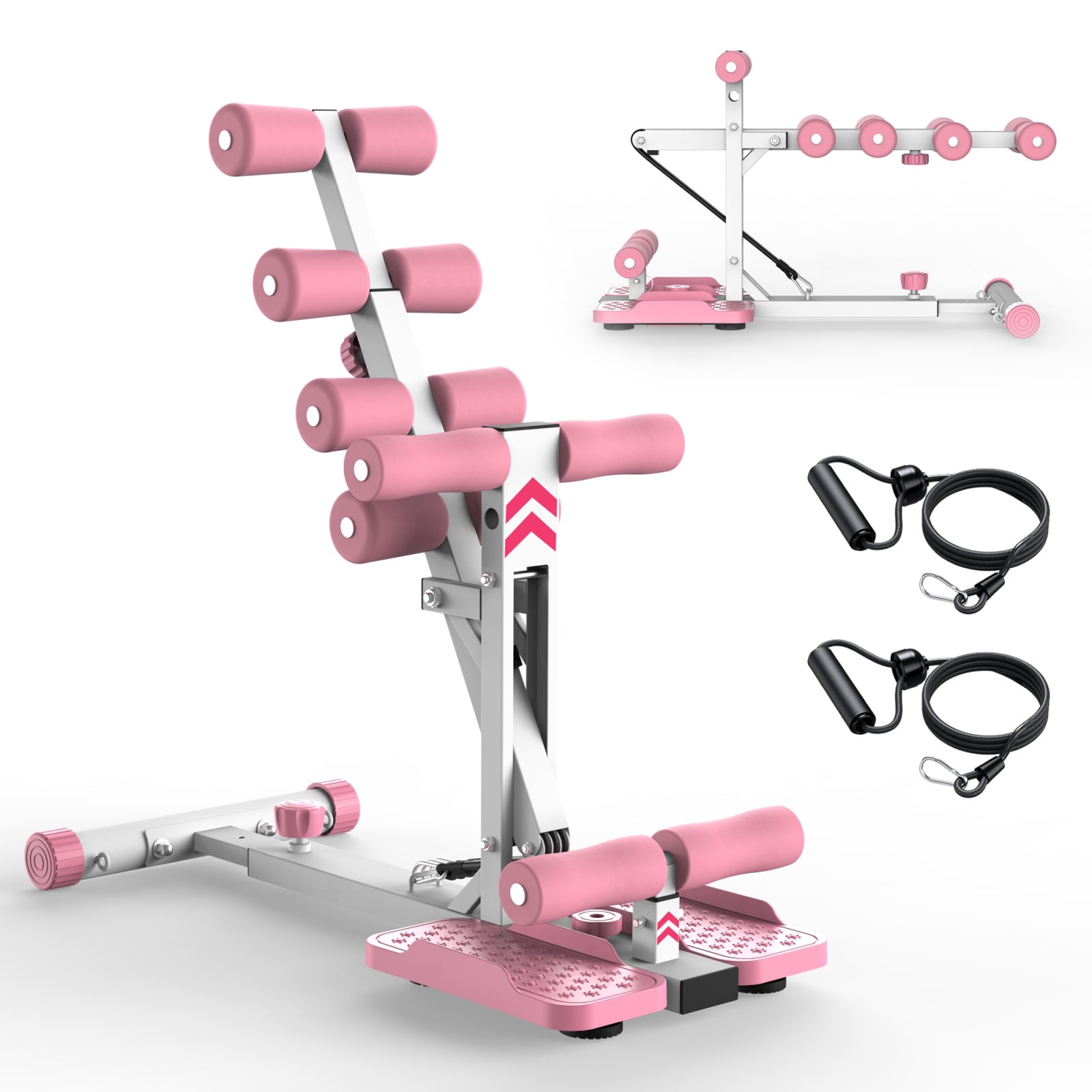 Deep Squat Machine with Resistance Bands, Squat Assist Trainer for Glutes Legs & Core Workout, Compact Home Gym Exercise Equipment with Non-Slip Base, 300 lbs Capacity