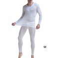 thumbnail image 2 of Guardurnaity Conjunto de ropa interior térmica de manga larga para hombre, ropa de salón cálida de seda helada para otoño e invierno, camiseta interior conjuntos de ropa Blanco/M Guardurnaity AP013755-01, 2 of 6