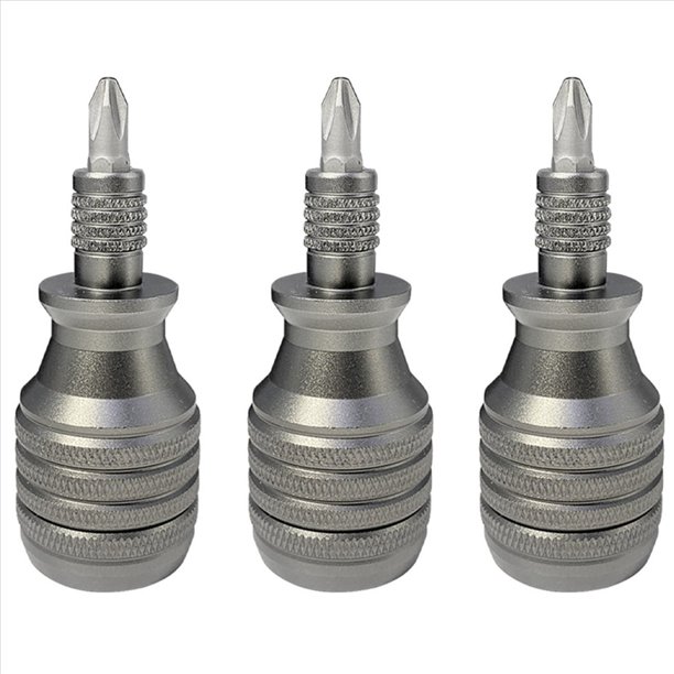 3X Mini Destornillador 7 en 1, Destornillador de Titanio, Kit de Puntas de Destornillador Magnético Torx de 1/4 Pulgadas, Herramientas de Reparación del Hogar