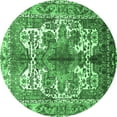 thumbnail image 1 of Ahgly Company Indoor Round Persian Emerald Green Traditional Area Rugs, 6' Round, 1 of 4