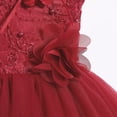 thumbnail image 7 of IBTOM CASTLE Baby Flower Girl One Shoulder Formal Wedding Dress 1st 2nd Birthday Cake Smash Outfits Toddler Prom Pageant Ball Gown 5-6 Years Red, 7 of 7