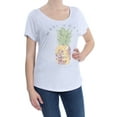 thumbnail image 3 of TRUE VINTAGE Womens Gray Pineapple Graphic Short Sleeve T-Shirt Top M, 3 of 4