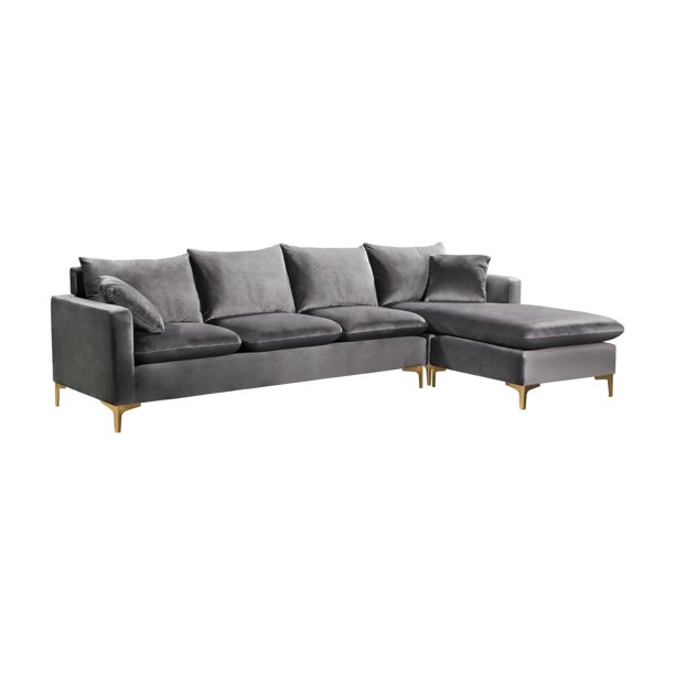 Meridian Furniture Inc Naomi Upholstered Reversible Sectional Sofa