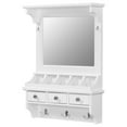 thumbnail image 6 of Bedroom Makeup Vanities, Floating Makeup Vanity with Big Mirror, Wall-Mounted Storage Vanity with Drawers, Pockets & Hooks, Space-Saving Decorative Home Organizer for Small Space, White, 6 of 13