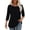 Black, variant on Womens Tops 3/4 Length Sleeve Blouses Dressy Casual Spring Summer Outfits Pleated Front T Shirts Curved Hem