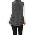thumbnail image 3 of A2Y Women's Sherpa Lined Quilted Side Pockets Snaps Zip Up Vest Ash Grey S, 3 of 3