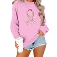 thumbnail image 4 of Sweatshirts for Women Breast Cancer Printed Long Sleeve Round Neck Casual Hoodless Sweatshirt, 4 of 5