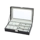 thumbnail image 1 of Guardurnaity Reloj 6 3 Caja de ranuras Almacenamiento de cuero Pantalla Gafas Organizador Gafas Estuche de lujo Soporte de almacenamiento de moda Ropa, zapatos y accesorios Miscelánea Negro Guardurnaity AP018017-01, 1 of 6