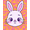 Orange, Pattern 9, variant on ODIKA 4'x6' Machine Washable Non-Slip Area Rug, Enchanted Hare Wonderland Crawl Magical Floppy Ears Motif High Traffic Rug with Pad, Pink, 721079