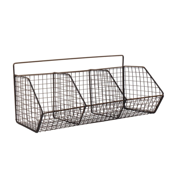 Kenally Cesta de alambre de metal de 3 secciones para almacenamiento de cocina, cestas de almacenamiento sin necesidad de perforación Herramientas y ferretería