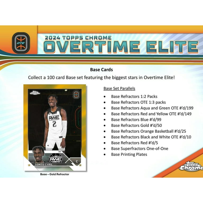 Box+デッキ+パック NBA TOPPS CHROME OVER TIME ELITE HOBBY Amazon.com: 2021/22 Topps Chrome Overtime Elite Basketball