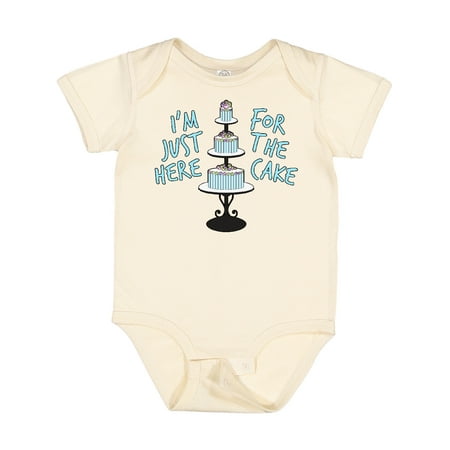 

Inktastic I m Just Here for the Cake Funny Wedding Gift Baby Boy or Baby Girl Bodysuit