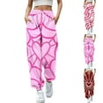 thumbnail image 5 of CAIXIA Womens Pajama Pants Heart Print Fashion Holiday Trousers Ladies' Valentine's Day Fashion Graphic Casual Pants High Waist Love Print Daily, 5 of 6
