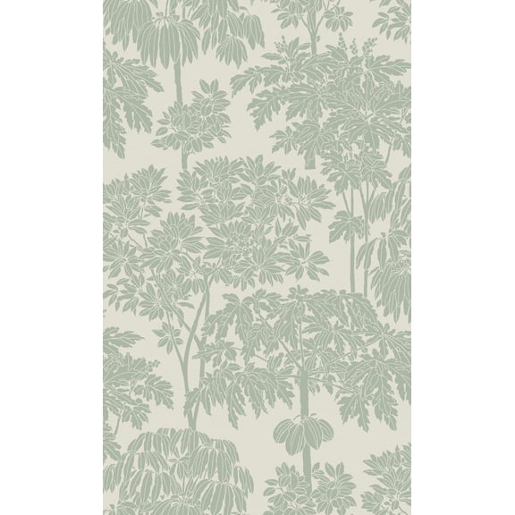 Green Tonal Trees Tropical Wallpaper